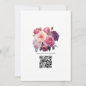 Invitation Mariage floral rose et violet (Dos)