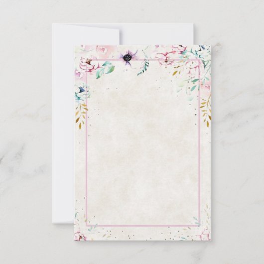 Invitation Mariage floral rose et violet Pretty Blank Invi (Devant)
