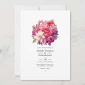 Invitation Mariage floral rose Fondant (Devant)