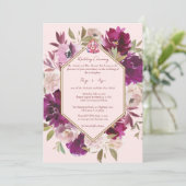 Invitation Mariage floral rose géométrique Hindu Ganesh (Debout devant)