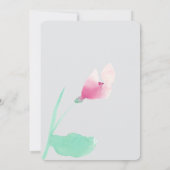 Invitation Mariage floral rose gris romantique (Dos)