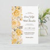 Invitation Mariage floral rose jaune (Debout devant)