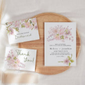 Invitation Mariage floral rose Magnolia