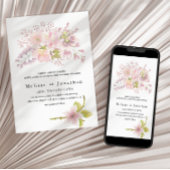 Invitation Mariage floral rose Magnolia