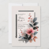 Invitation Mariage floral rose moderne (Devant)
