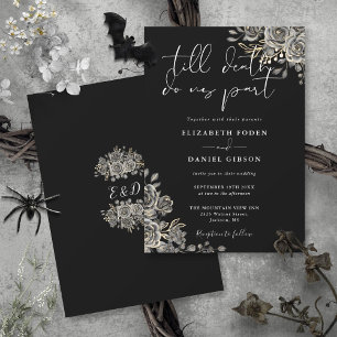 Invitation Mariage Floral Rose Noir Et Blanc
