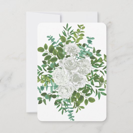 Invitation Mariage floral rose noire et blanche (Dos)