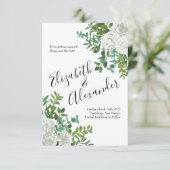 Invitation Mariage floral rose noire et blanche (Debout devant)
