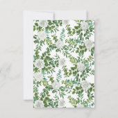 Invitation Mariage floral rose noire et blanche (Dos)