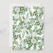 Invitation Mariage floral rose noire et blanche (Dos)