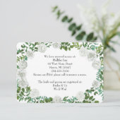 Invitation Mariage floral rose noire et blanche (Debout devant)