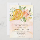 Invitation Mariage Floral Rose or rose rose Pony (Devant)