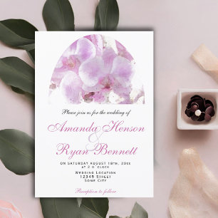 Invitation Mariage floral rose orchidée