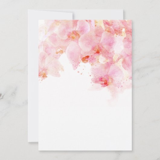 Invitation Mariage floral rose orchidée (Dos)