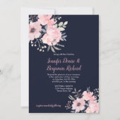 Invitation Mariage Floral Rose Pâle | (Devant)
