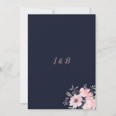 Invitation Mariage Floral Rose Pâle | (Dos)