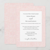 Invitation Mariage Floral Rose Pâle (Devant / Derrière)