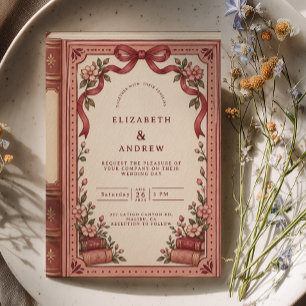 Invitation Mariage Floral Rose Pâle de Conte de Fées Romantiq