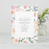 Invitation Mariage floral rose pastel Blush (Debout devant)