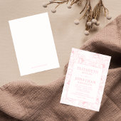 Invitation Mariage floral rose poussiéreux