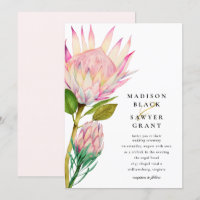 Mariage floral rose roi Protea