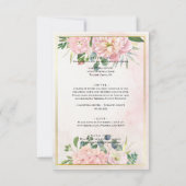 Invitation Mariage Floral Rose Romantique (Dos)