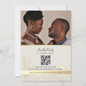 Invitation Mariage floral rose romantique (Dos)