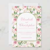 Invitation Mariage Floral Rose Romantique (Devant)