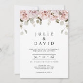 Invitation Mariage floral rose rose moderne Boho (Devant)