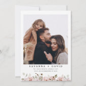 Invitation Mariage floral rose rose moderne Boho (Dos)