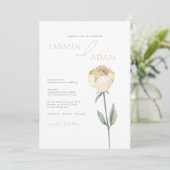 Invitation Mariage floral rose rose pâle simple et élégant (Debout devant)