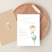 Invitation Mariage floral rose rose pâle simple et élégant