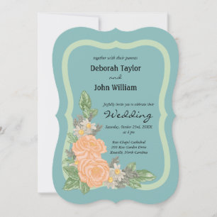 Invitation Mariage floral rose rose rose Budget