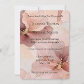 Invitation Mariage floral rose rose rose rose romantique (Devant)