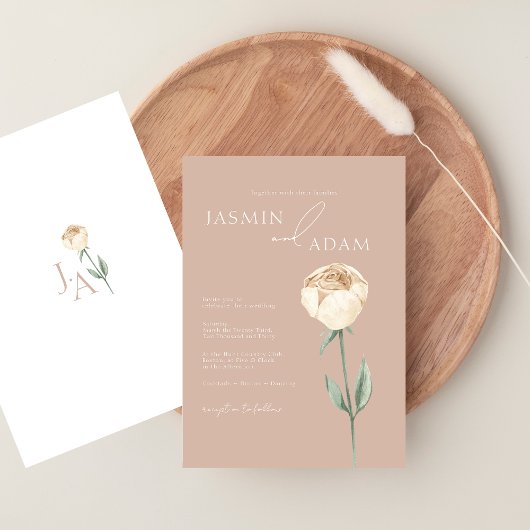 Invitation Mariage floral rose rose rose rose rose simple