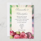 Invitation Mariage floral rose roses (Devant)
