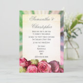 Invitation Mariage floral rose roses (Debout devant)