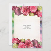 Invitation Mariage floral rose roses (Dos)