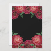 Invitation Mariage Floral Rose rouge et or (Dos)