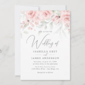 Invitation Mariage Floral Rose Tendre (Devant)