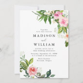 Invitation Mariage Floral Rose Tendre (Devant)