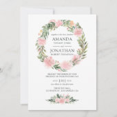 Invitation Mariage floral rose tropical (Devant)