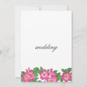 Invitation Mariage floral rose vert script classique (Dos)