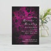 Invitation Mariage Floral Rose Violet (Debout devant)