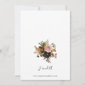 Invitation Mariage floral rose, violet et or rustique (Dos)