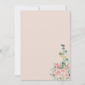 Invitation Mariage Floral Roses Teint Rose (Dos)