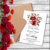 Invitation Mariage Floral rouge