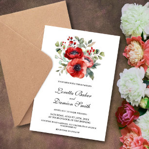 Invitation Mariage Floral rouge
