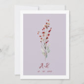 Invitation Mariage floral rouge Bourgogne minimal (Devant)