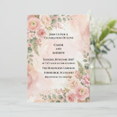 Invitation Mariage Floral Rouge Clair (Debout devant)